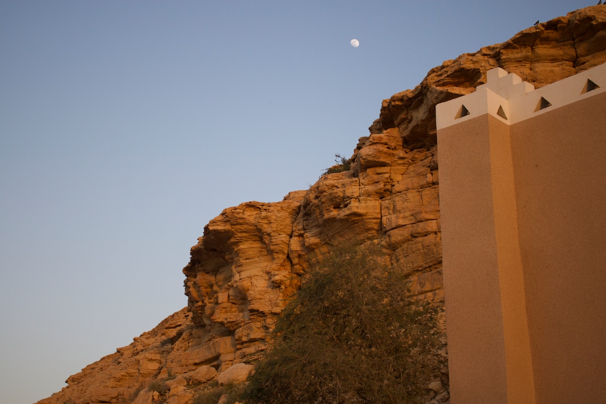 Sandstone cliffs and traditional mud-brick architecture at Diriyah, Saudi Arabia