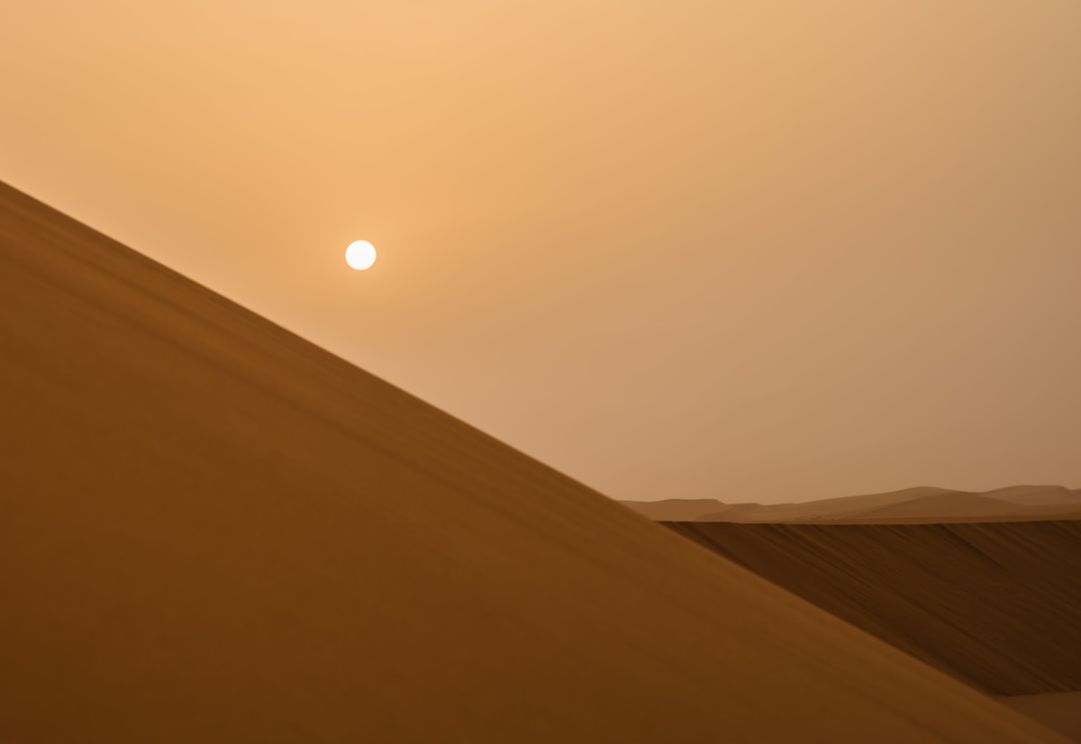 Panoramic view of the Saudi Arabian desert landscape stretching to the horizon near Riyadh