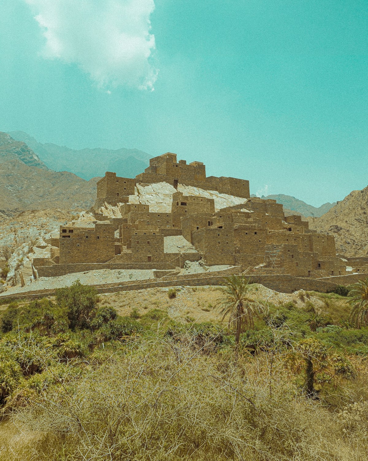 Thee Ain ancient stone village in the Asir mountains, southwestern Saudi Arabia