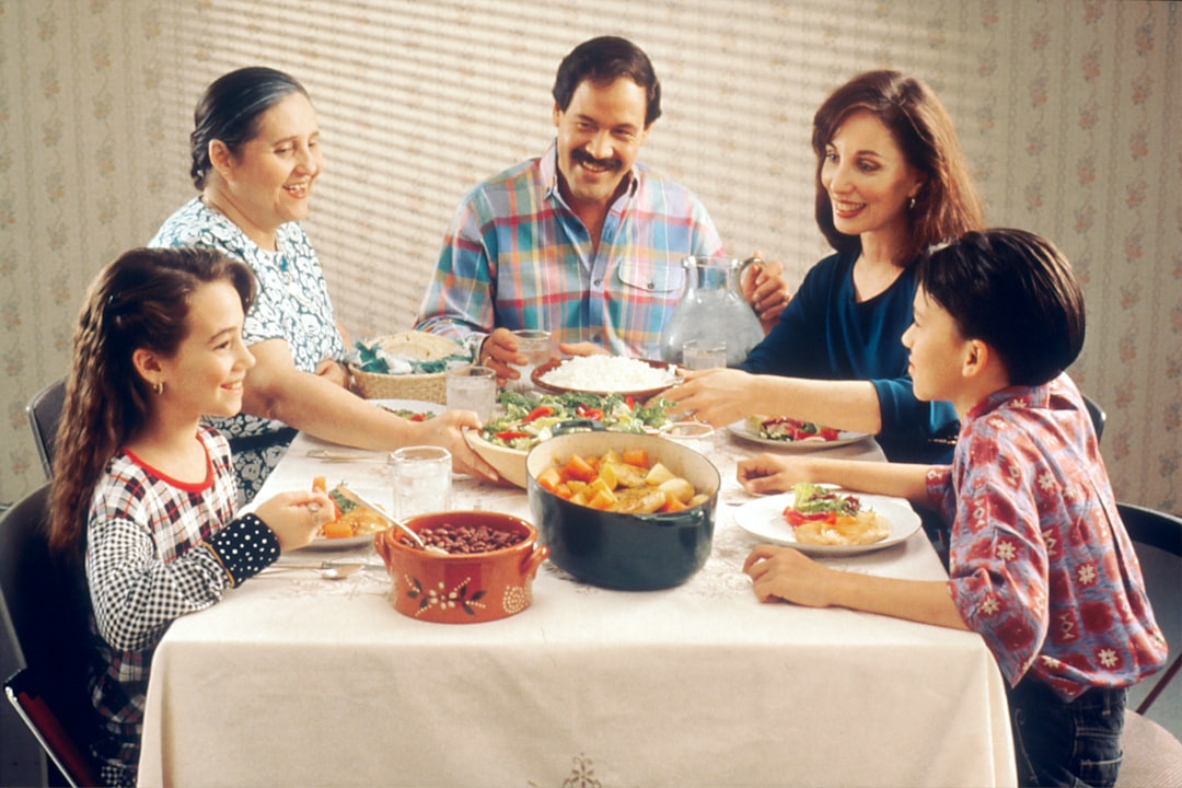 Multi-generational family gathering for Iftar meal during Ramadan